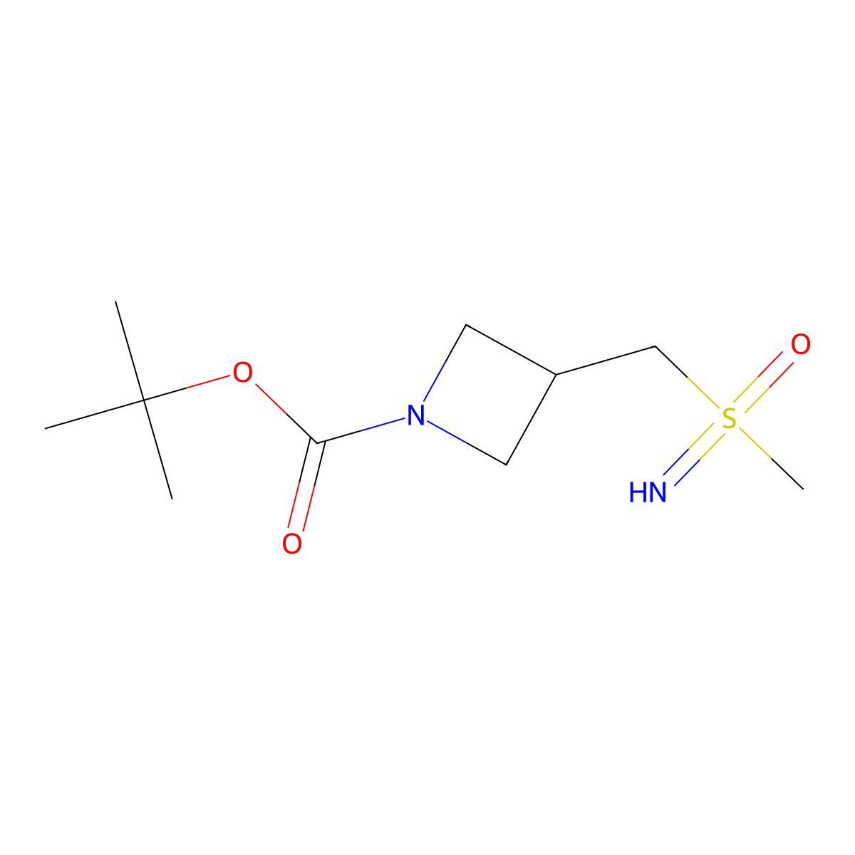 1-Boc-3-[(S-methylsulfonimidoyl)methyl]azetidine molecular structure, CAS 2305253-69-2