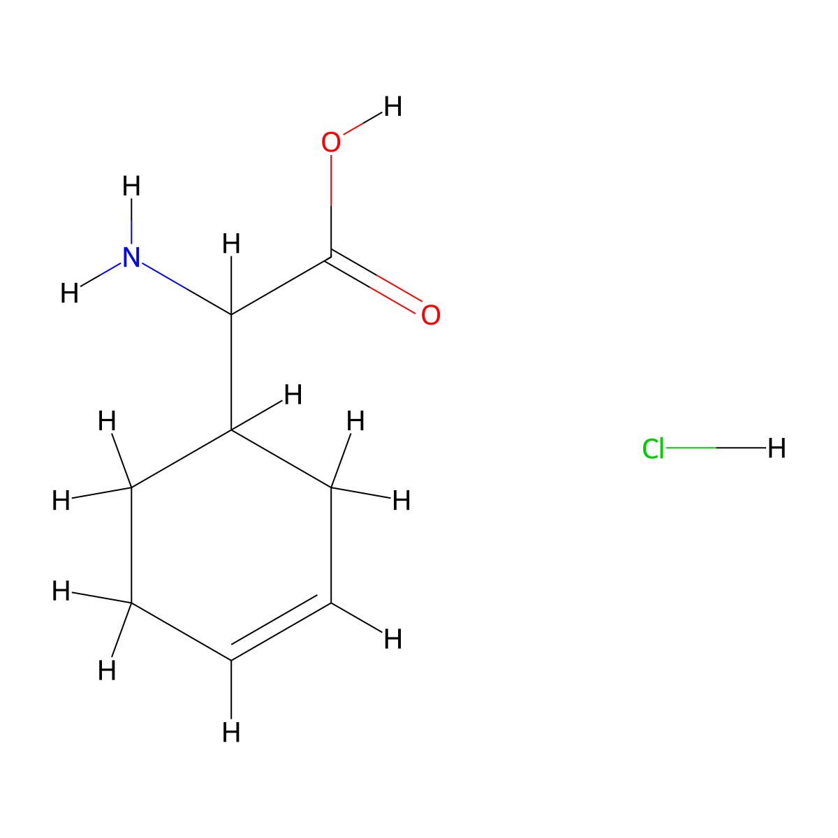 2-Amino-2-(cyclohex-3-en-1-yl)acetic acid hydrochloride molecular structure, CAS 2305253-77-2