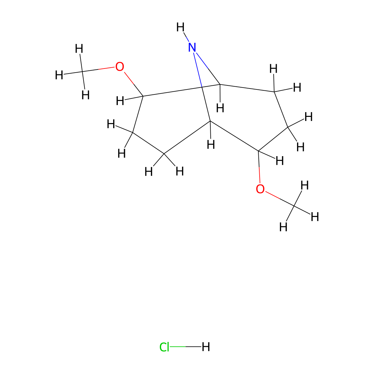 2,6-Dimethoxy-9-azabicyclo(3.3.1)nonane hydrochloride molecular structure, CAS 2305253-80-7