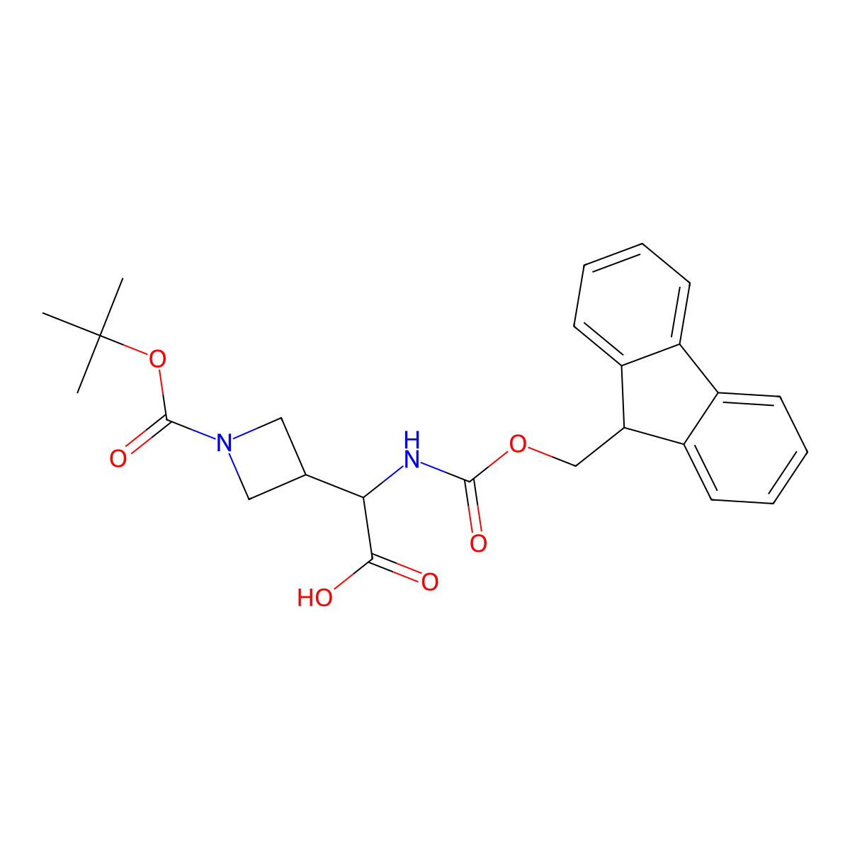 2-{1-[(tert-butoxy)carbonyl]azetidin-3-yl}-2-({[(9H-fluoren-9-yl)methoxy]carbonyl}amino)acetic acid molecular structure, CAS 2305253-84-1