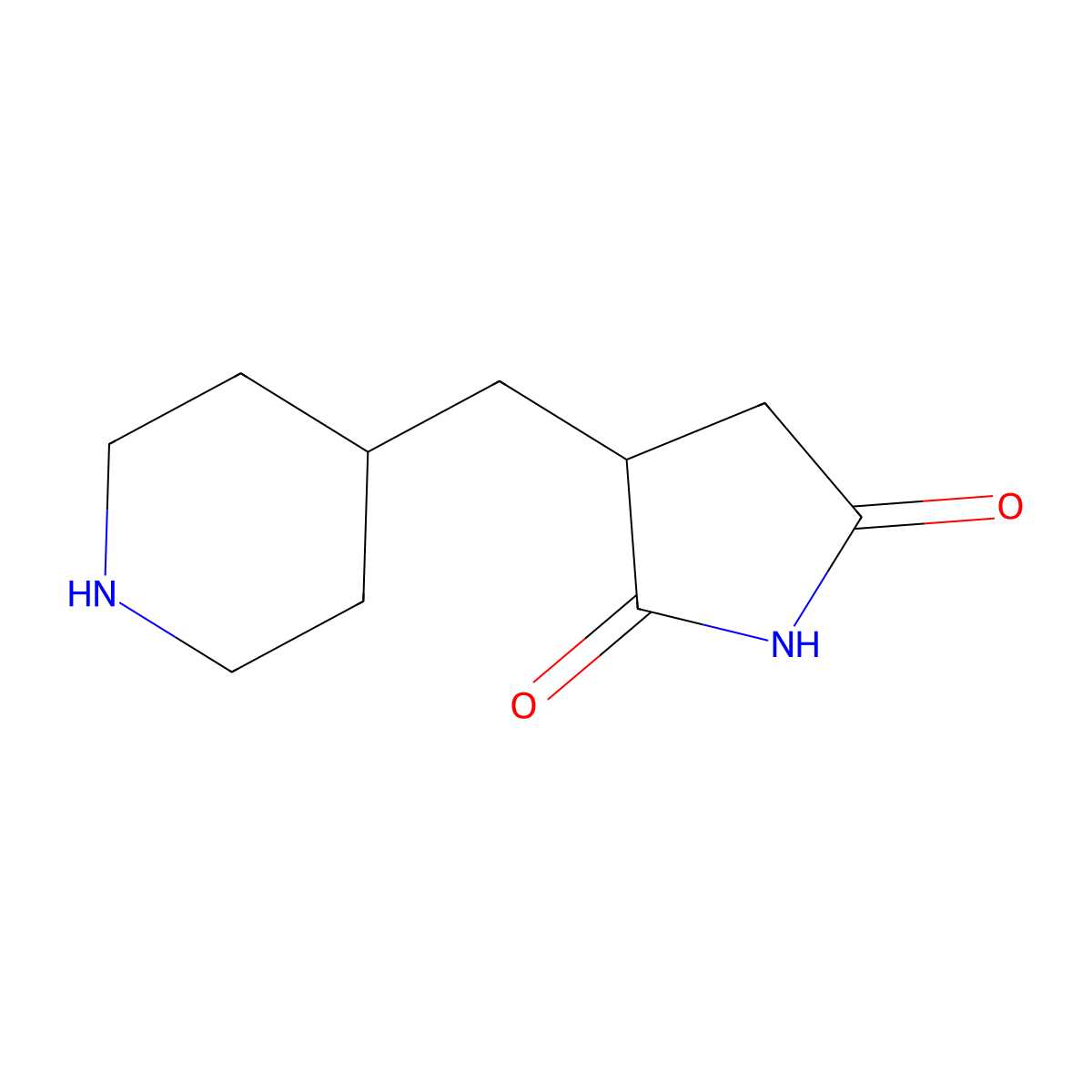 3-[(Piperidin-4-yl)methyl]pyrrolidine-2,5-dione molecular structure, CAS 2305253-85-2
