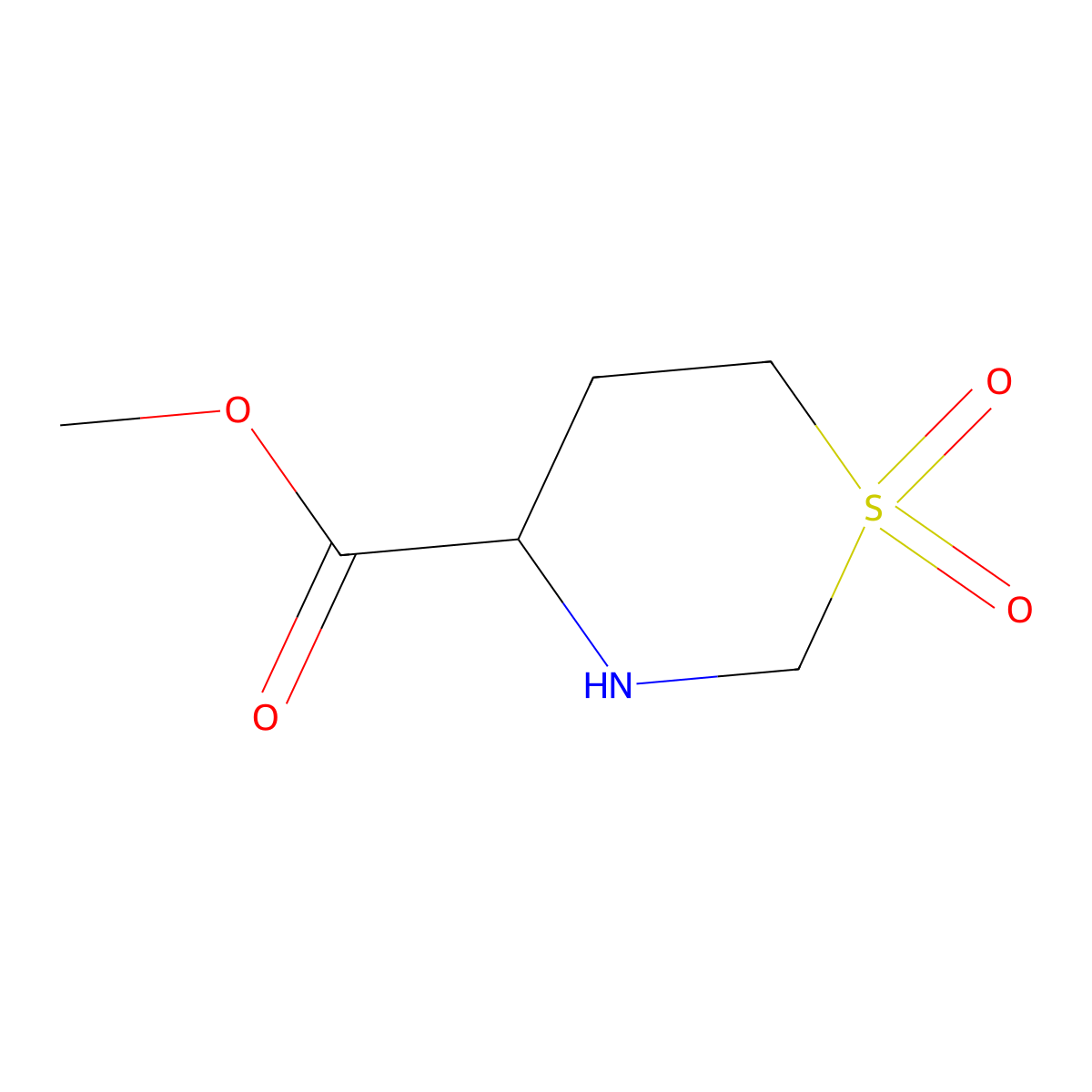 Methyl 1,1-dioxo-1lambda6,3-thiazinane-4-carboxylate molecular structure, CAS 2305253-88-5