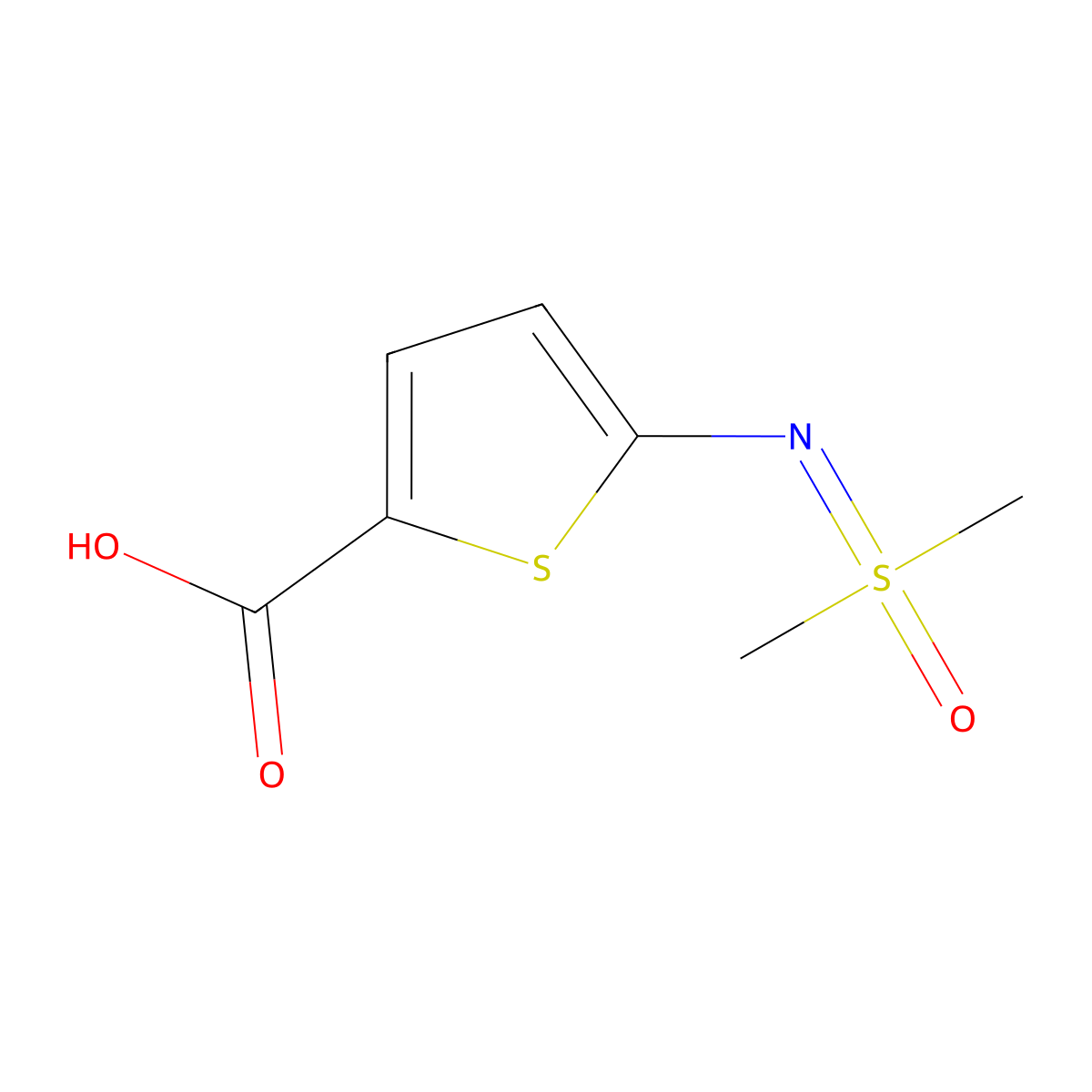 5-{[Dimethyl(oxo)-lambda6-sulfanylidene]amino}thiophene-2-carboxylic acid molecular structure, CAS 2305253-90-9