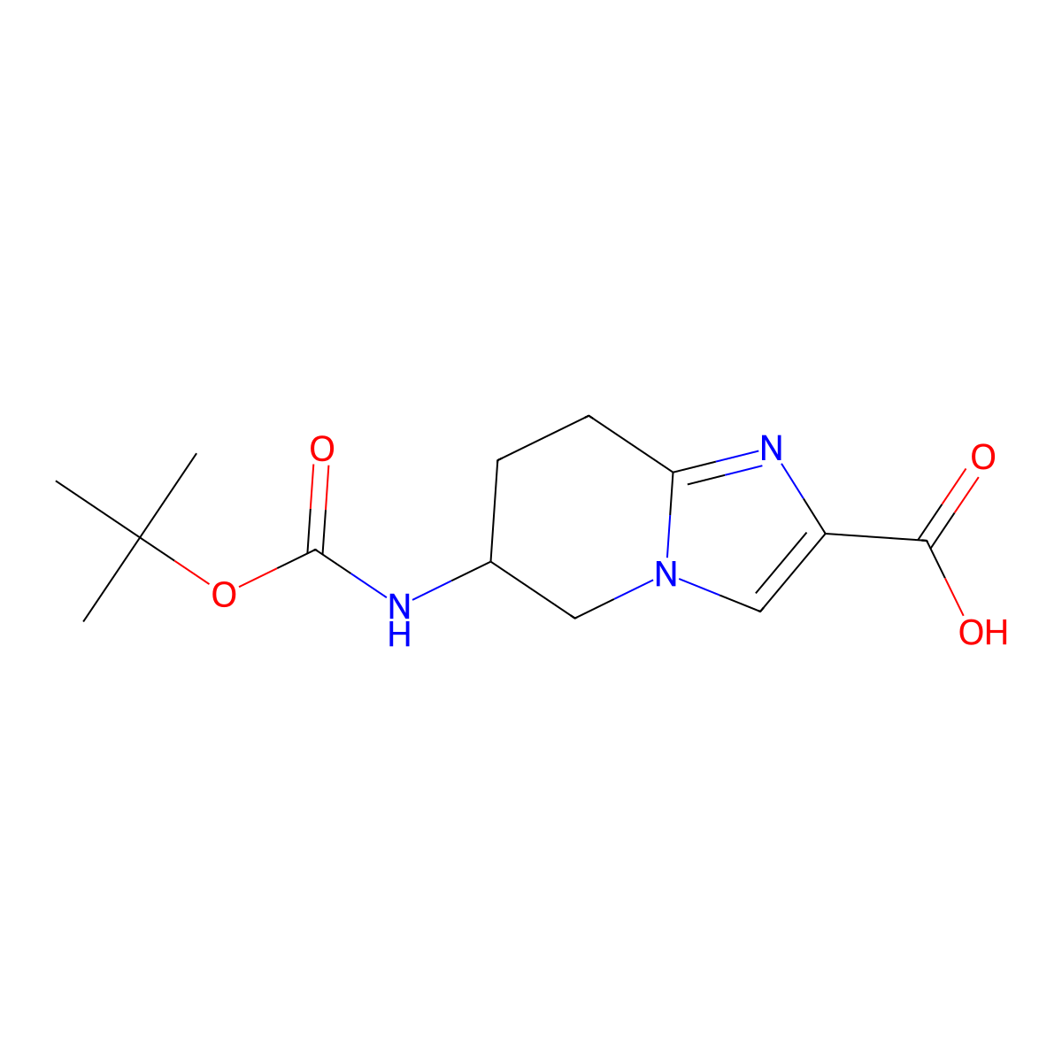 6-{[(tert-butoxy)carbonyl]amino}-5H,6H,7H,8H-imidazo[1,2-a]pyridine-2-carboxylicacid molecular structure, CAS 2305253-93-2