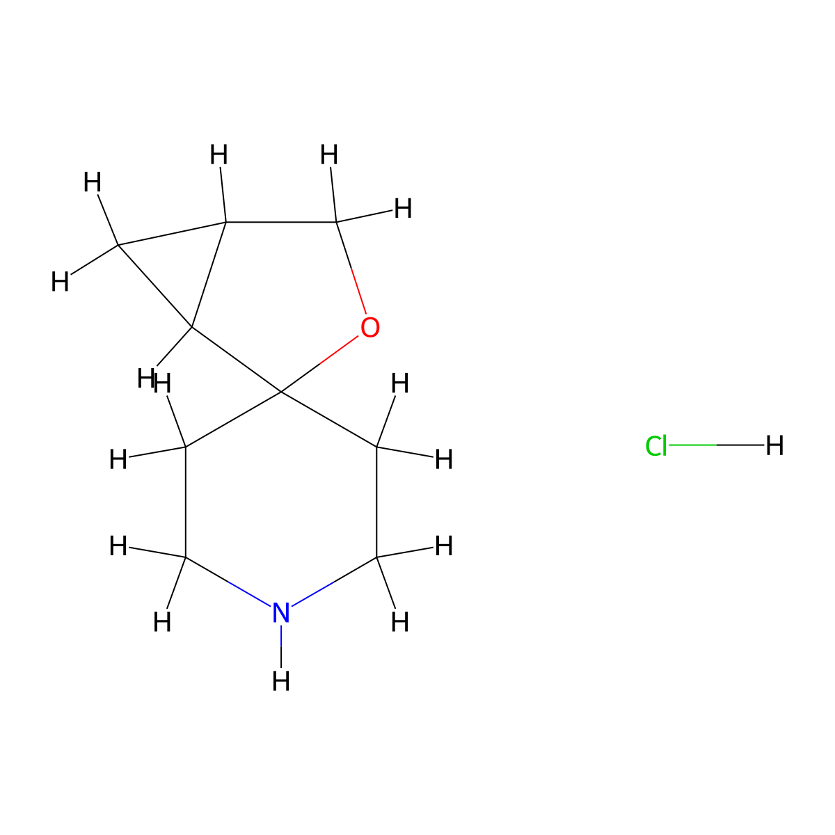 3-Oxaspiro(bicyclo(3.1.0)hexane-2,4'-piperidine) hydrochloride molecular structure, CAS 2305253-95-4