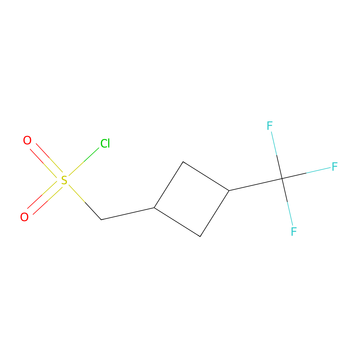 [3-(Trifluoromethyl)cyclobutyl]methanesulfonyl chloride molecular structure, CAS 2305254-01-5