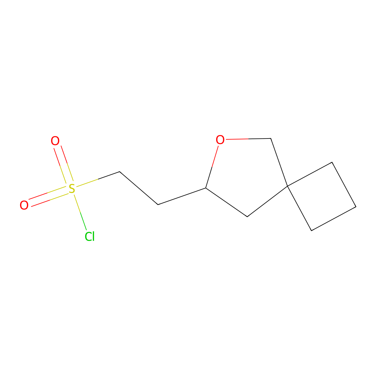 2-{6-Oxaspiro[3.4]octan-7-yl}ethane-1-sulfonylchloride molecular structure, CAS 2305254-05-9