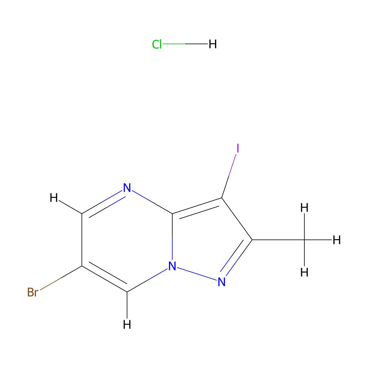 6-Bromo-3-iodo-2-methylpyrazolo[1,5-a]pyrimidinehydrochloride molecular structure, CAS 2305254-62-8