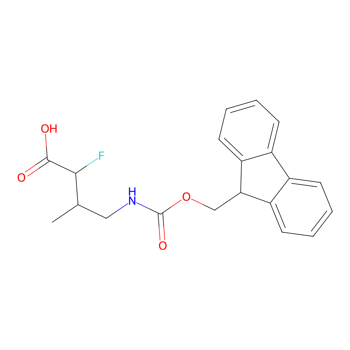 4-(9H-Fluoren-9-ylmethoxycarbonylamino)-2-fluoro-3-methylbutanoic acid molecular structure, CAS 2305254-63-9
