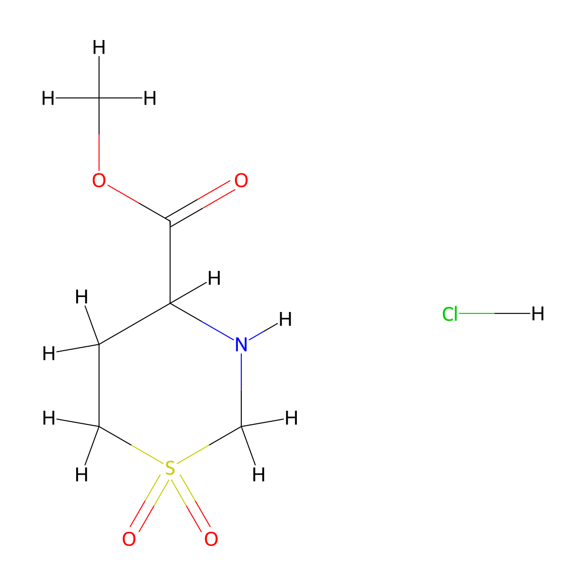 Methyl1,1-dioxo-1lambda6,3-thiazinane-4-carboxylatehydrochloride molecular structure, CAS 2305254-71-9