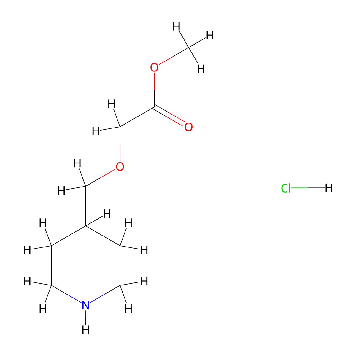 Methyl2-[(piperidin-4-yl)methoxy]acetatehydrochloride molecular structure, CAS 2305254-75-3