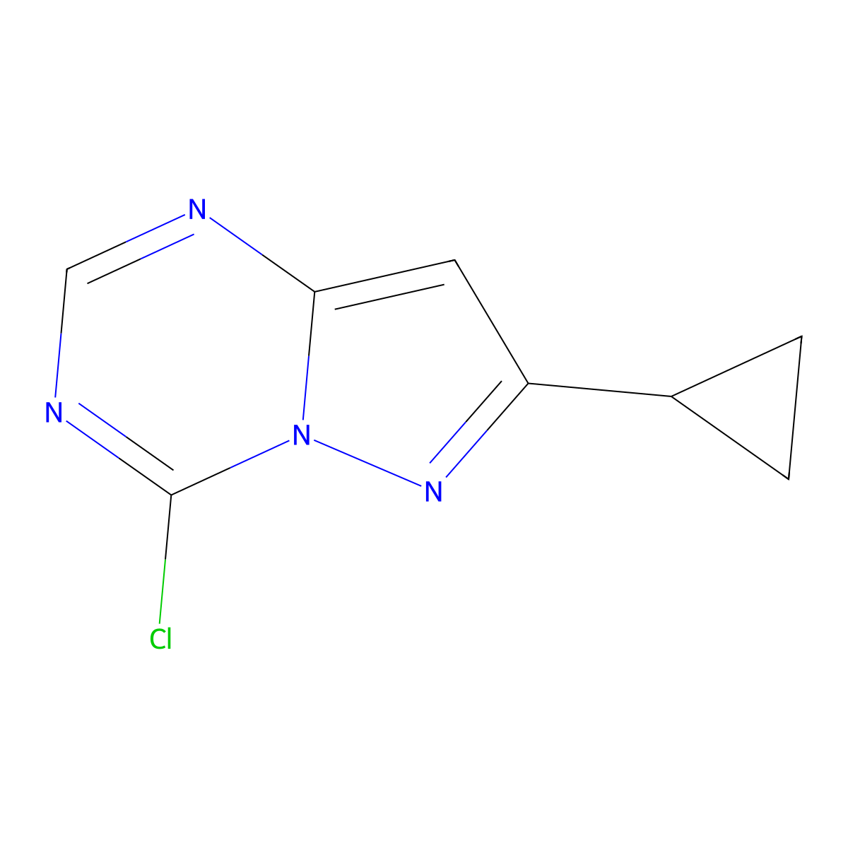 4-Chloro-7-cyclopropylpyrazolo(1,5-a)(1,3,5)triazine molecular structure, CAS 2305254-82-2