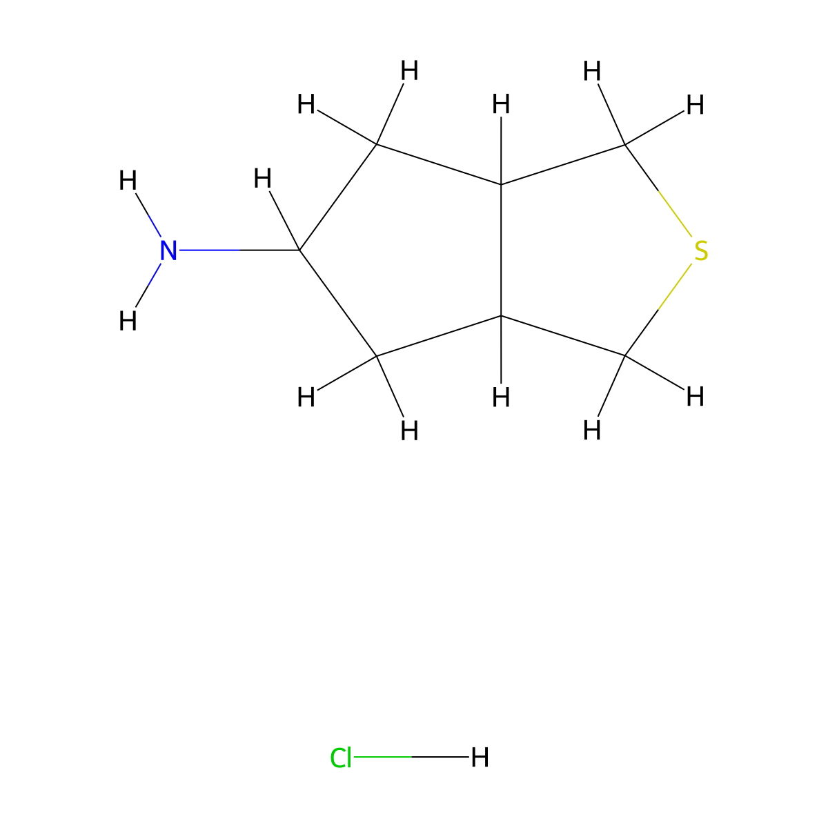 hexahydro-1H-cyclopenta[c]thiophen-5-amine hydrochloride molecular structure, CAS 2305254-88-8