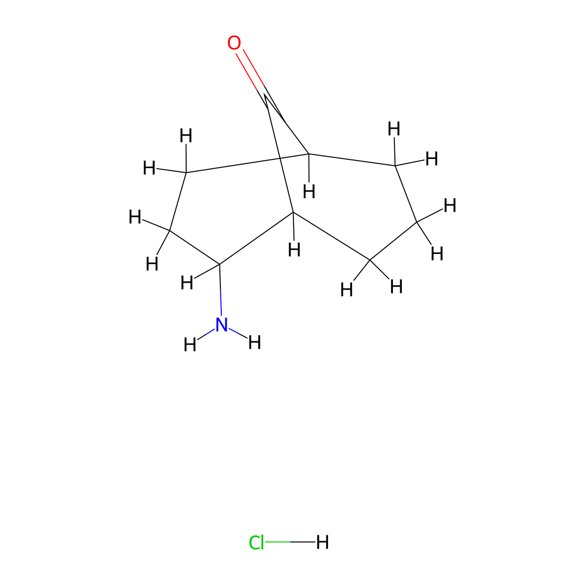 2-Aminobicyclo[3.3.1]nonan-9-one hydrochloride molecular structure, CAS 2305254-93-5