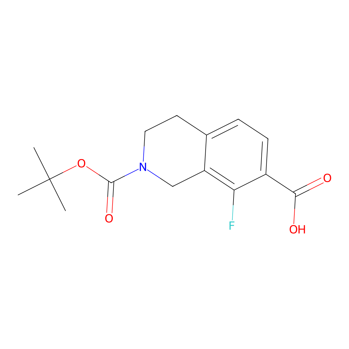 2-[(Tert-butoxy)carbonyl]-8-fluoro-1,2,3,4-tetrahydroisoquinoline-7-carboxylic acid molecular structure, CAS 2305254-94-6