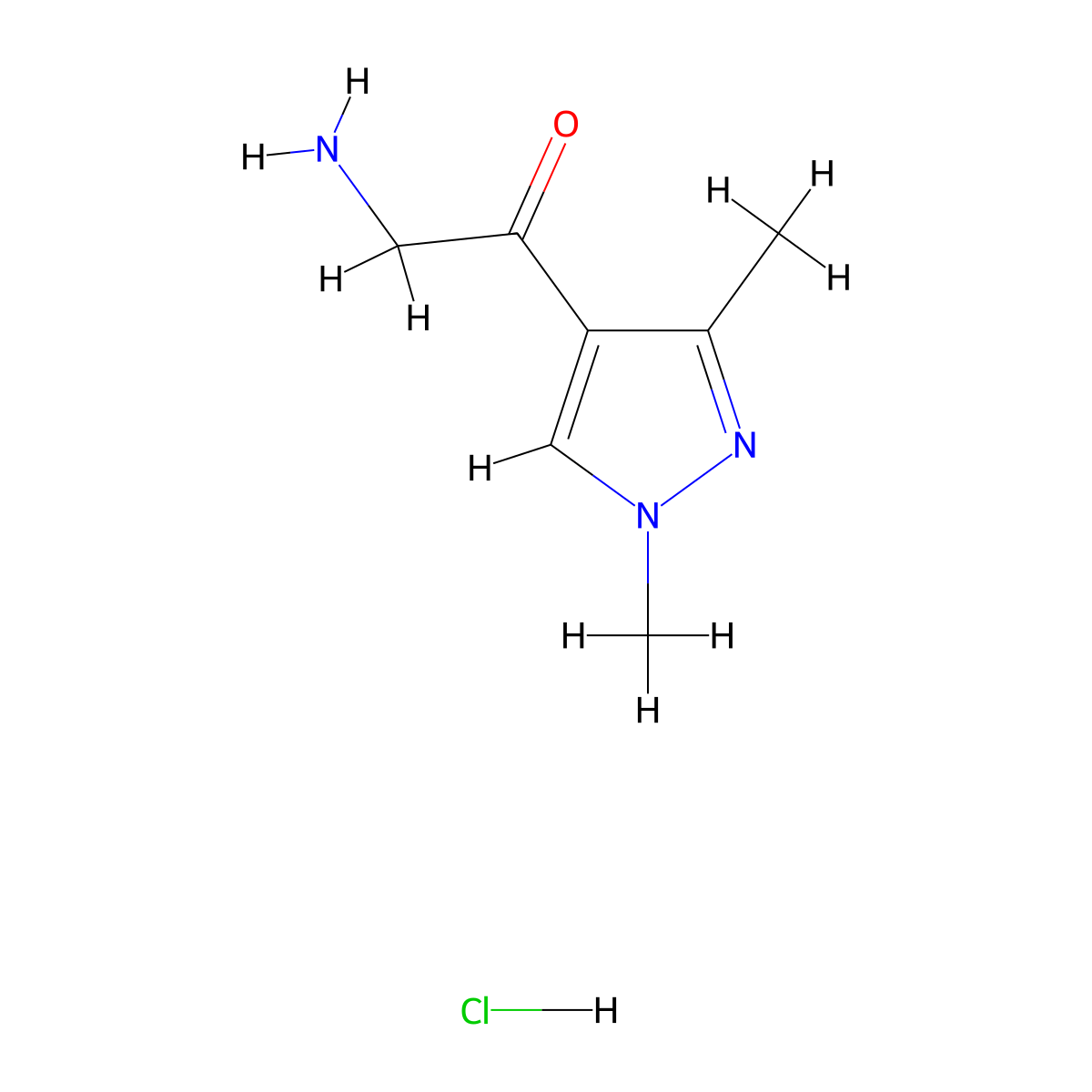 2-amino-1-(1,3-dimethyl-1H-pyrazol-4-yl)ethan-1-onehydrochloride molecular structure, CAS 2305254-95-7