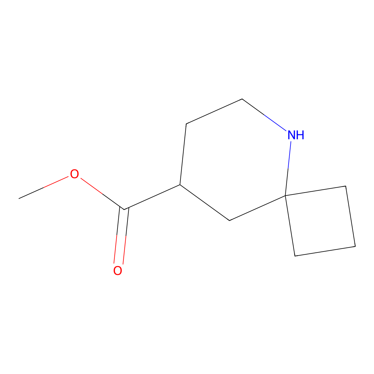 Methyl 5-azaspiro(3.5)nonane-8-carboxylate molecular structure, CAS 2305254-96-8