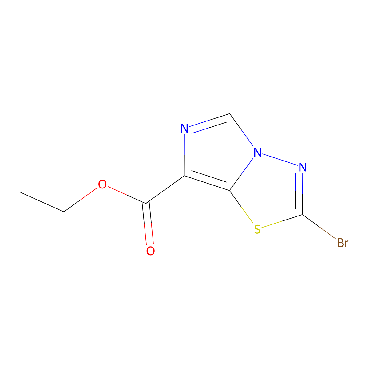 Ethyl 2-bromoimidazo[5,1-b][1,3,4]thiadiazole-7-carboxylate molecular structure, CAS 2305255-09-6
