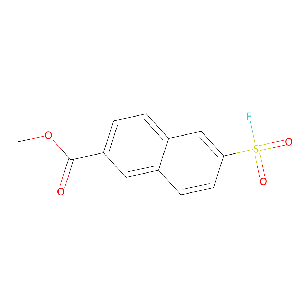Methyl 6-fluorosulfonylnaphthalene-2-carboxylate molecular structure, CAS 2305255-15-4