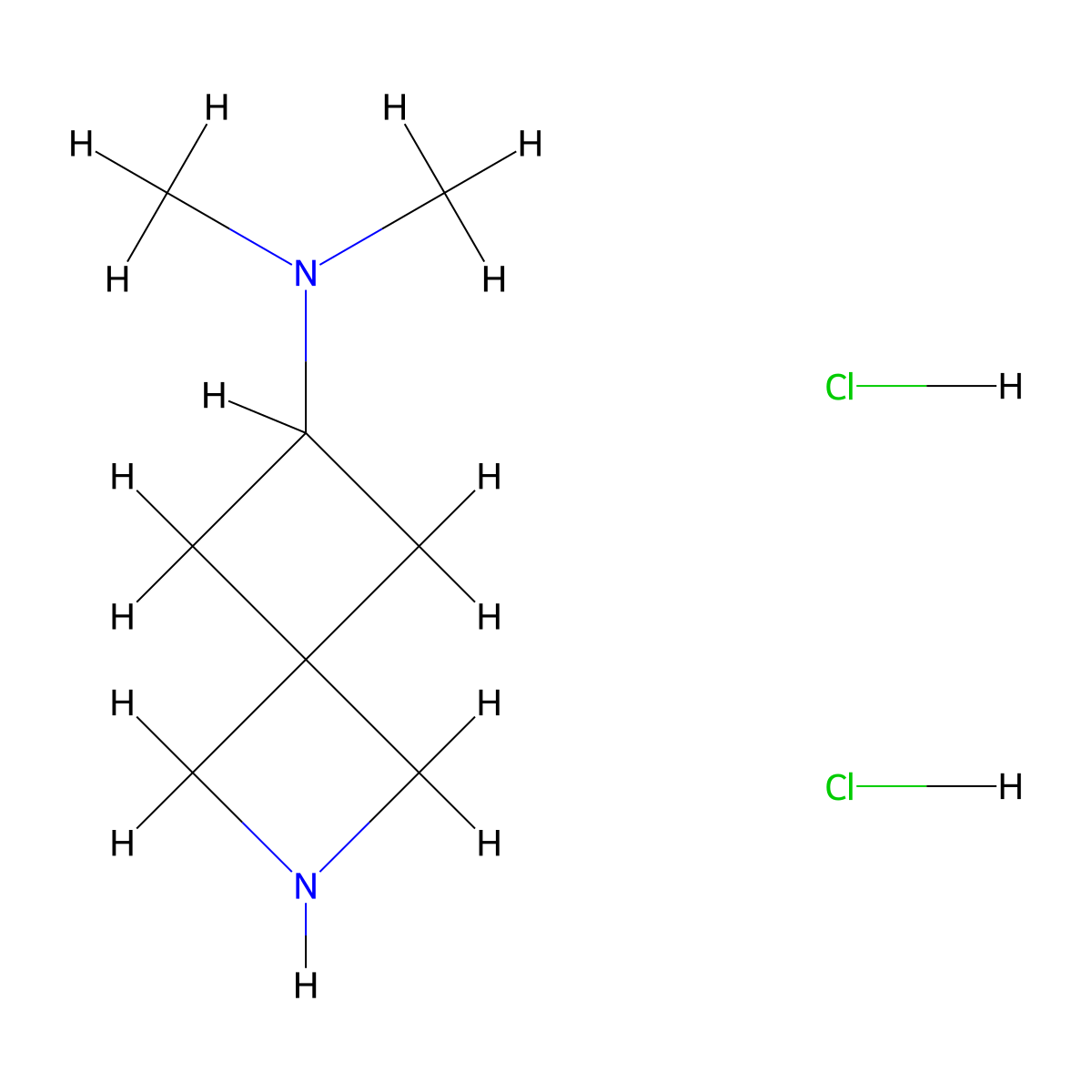 N,N-dimethyl-2-azaspiro(3.3)heptan-6-amine dihydrochloride molecular structure, CAS 2305255-18-7