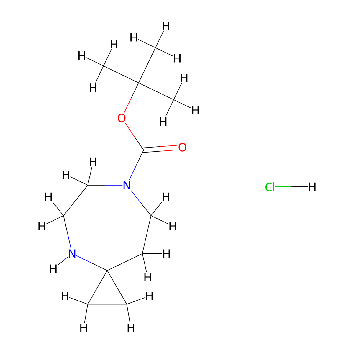 Tert-butyl 4,7-diazaspiro(2.6)nonane-7-carboxylate hydrochloride molecular structure, CAS 2305255-22-3