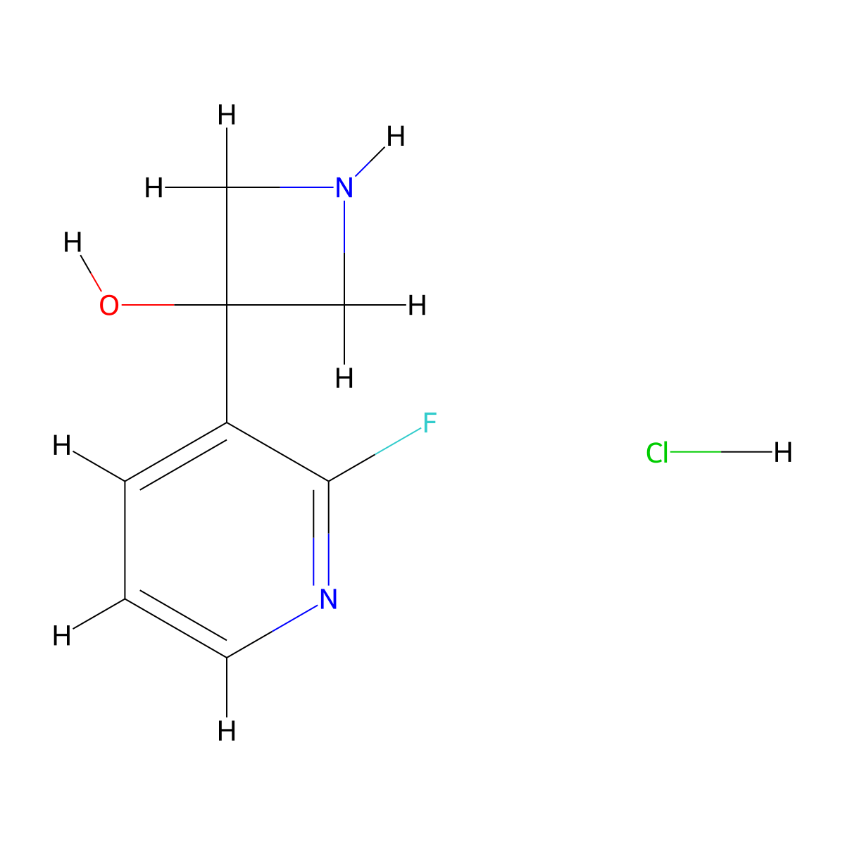 3-(2-Fluoropyridin-3-yl)azetidin-3-ol hydrochloride molecular structure, CAS 2305255-30-3
