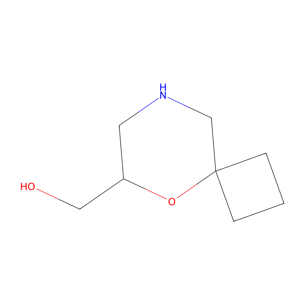 (5-Oxa-8-azaspiro(3.5)nonan-6-yl)methanol molecular structure, CAS 2305255-35-8