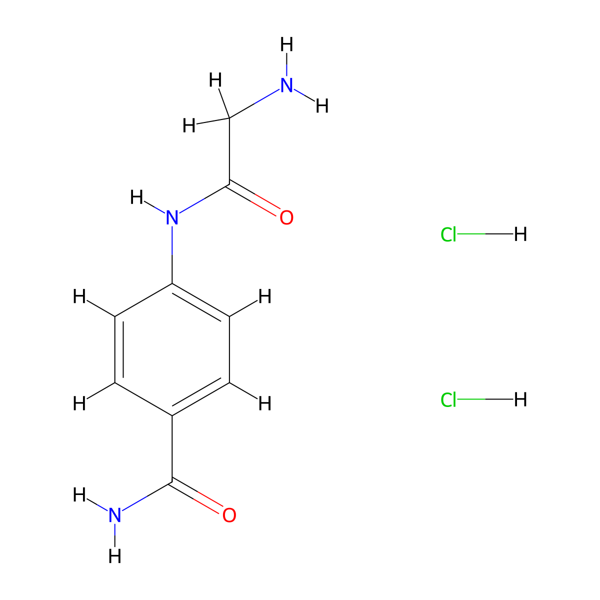 4-(2-Aminoacetamido)benzamide dihydrochloride molecular structure, CAS 2305255-41-6
