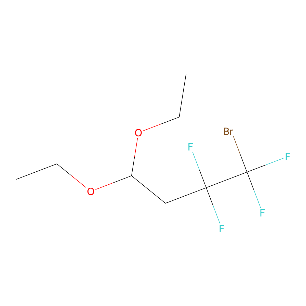 1-Bromo-4,4-diethoxy-1,1,2,2-tetrafluorobutane molecular structure, CAS 2305255-43-8