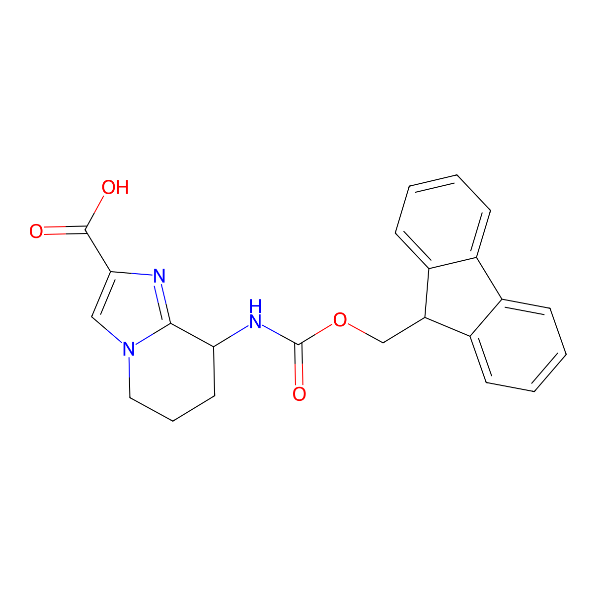 8-({[(9H-fluoren-9-yl)methoxy]carbonyl}amino)-5H,6H,7H,8H-imidazo[1,2-a]pyridine-2-carboxylic acid molecular structure, CAS 2305255-44-9