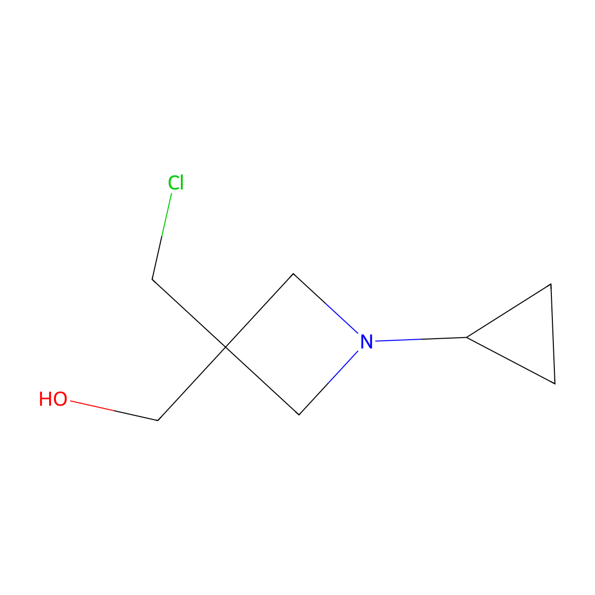 [3-(Chloromethyl)-1-cyclopropylazetidin-3-yl]methanol molecular structure, CAS 2305255-45-0