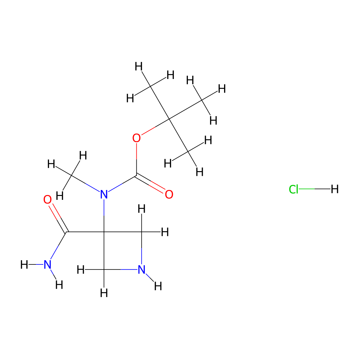 tert-butyl N-(3-carbamoylazetidin-3-yl)-N-methylcarbamate hydrochloride molecular structure, CAS 2305255-46-1