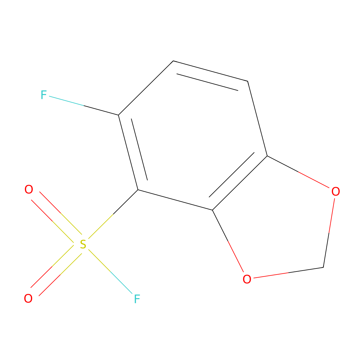 5-Fluoro-1,3-dioxaindane-4-sulfonylfluoride molecular structure, CAS 2305255-55-2