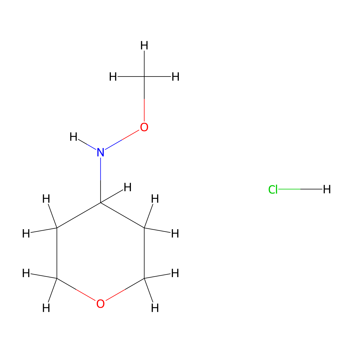 N-methoxyoxan-4-amine hydrochloride molecular structure, CAS 2305255-60-9