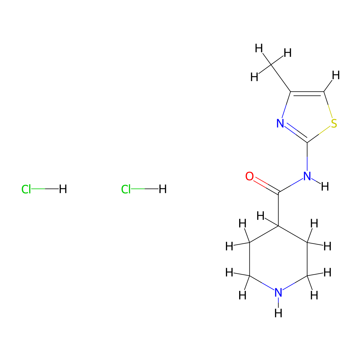 N-(4-methyl-1,3-thiazol-2-yl)piperidine-4-carboxamide dihydrochloride molecular structure, CAS 2305255-63-2