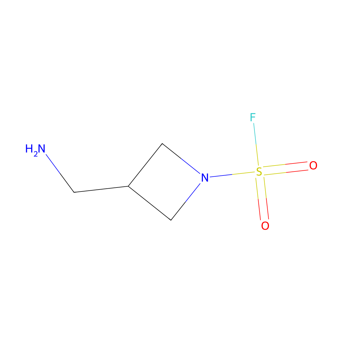 3-(Aminomethyl)azetidine-1-sulfonyl fluoride molecular structure, CAS 2305255-65-4