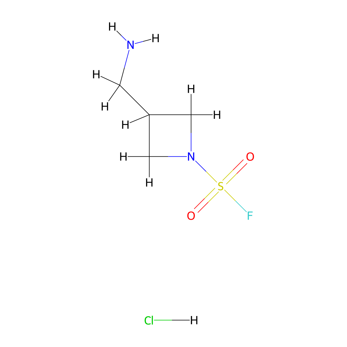 3-(Aminomethyl)azetidine-1-sulfonyl fluoride hydrochloride molecular structure, CAS 2305255-66-5