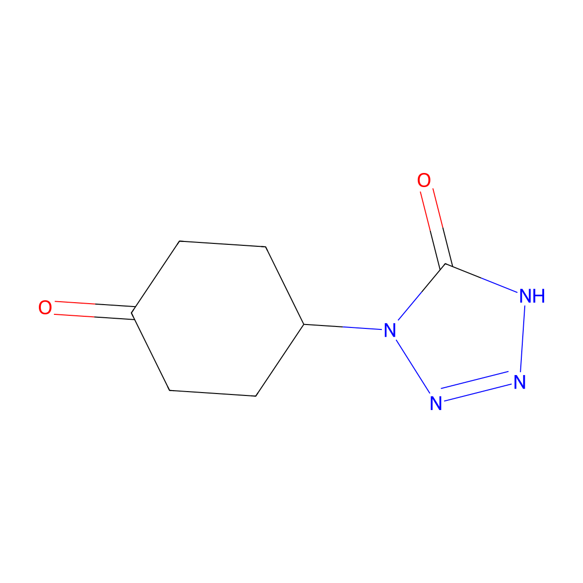 1-(4-oxocyclohexyl)-4,5-dihydro-1H-1,2,3,4-tetrazol-5-one molecular structure, CAS 2305255-76-7