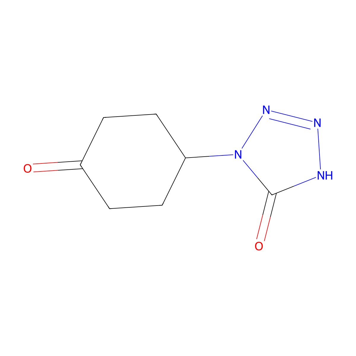 1-(4-oxocyclohexyl)-4,5-dihydro-1H-1,2,3,4-tetrazol-5-one molecular structure, CAS 2305255-76-7