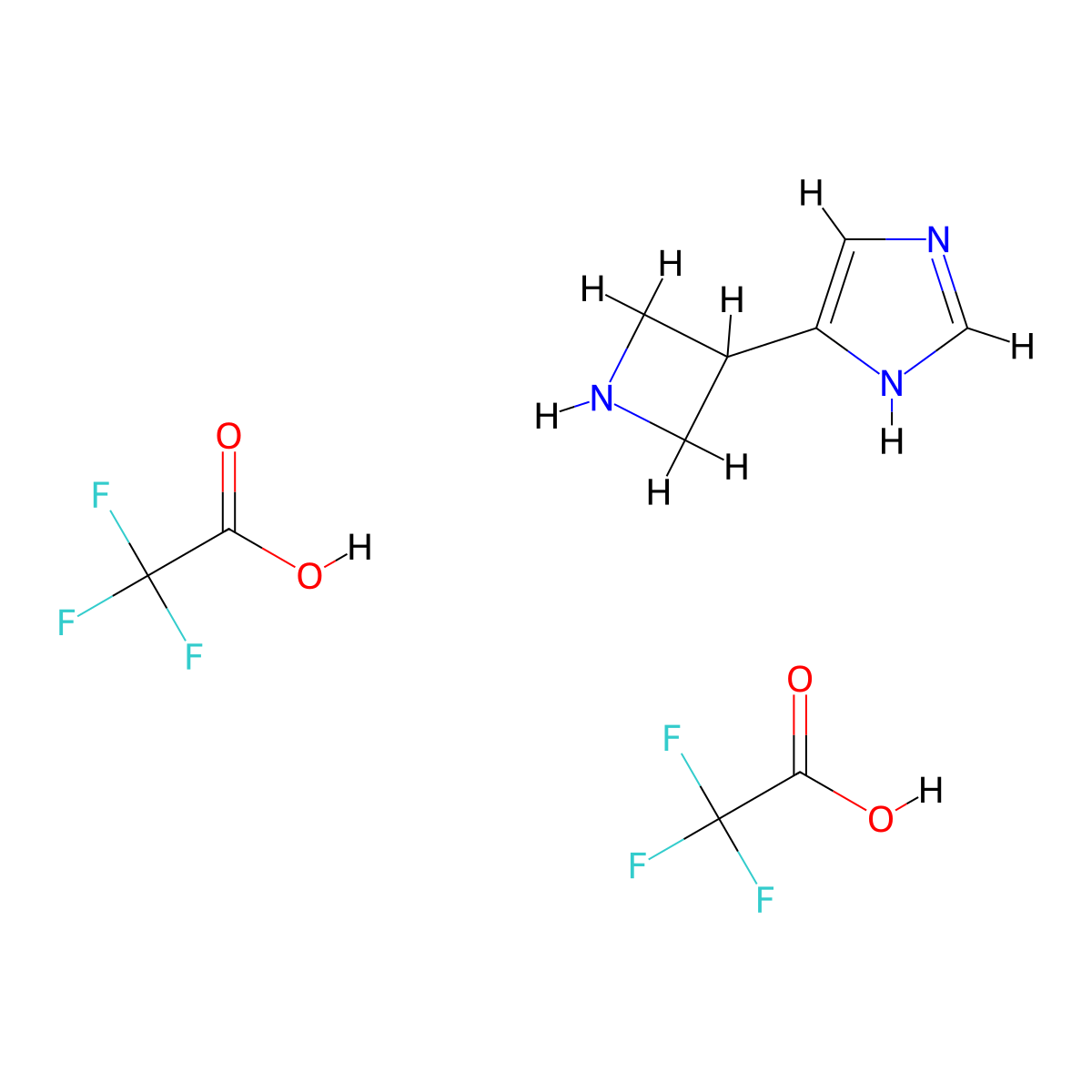 5-(azetidin-3-yl)-1H-imidazole, bis(trifluoroacetic acid) molecular structure, CAS 2305255-80-3