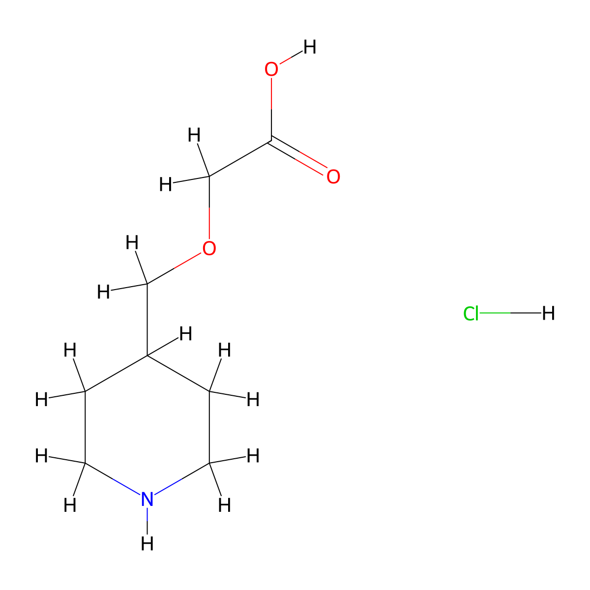 2-[(Piperidin-4-yl)methoxy]acetic acid hydrochloride molecular structure, CAS 2305255-81-4