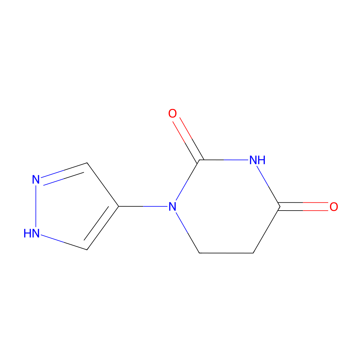1-(1H-pyrazol-4-yl)-1,3-diazinane-2,4-dione molecular structure, CAS 2305255-85-8