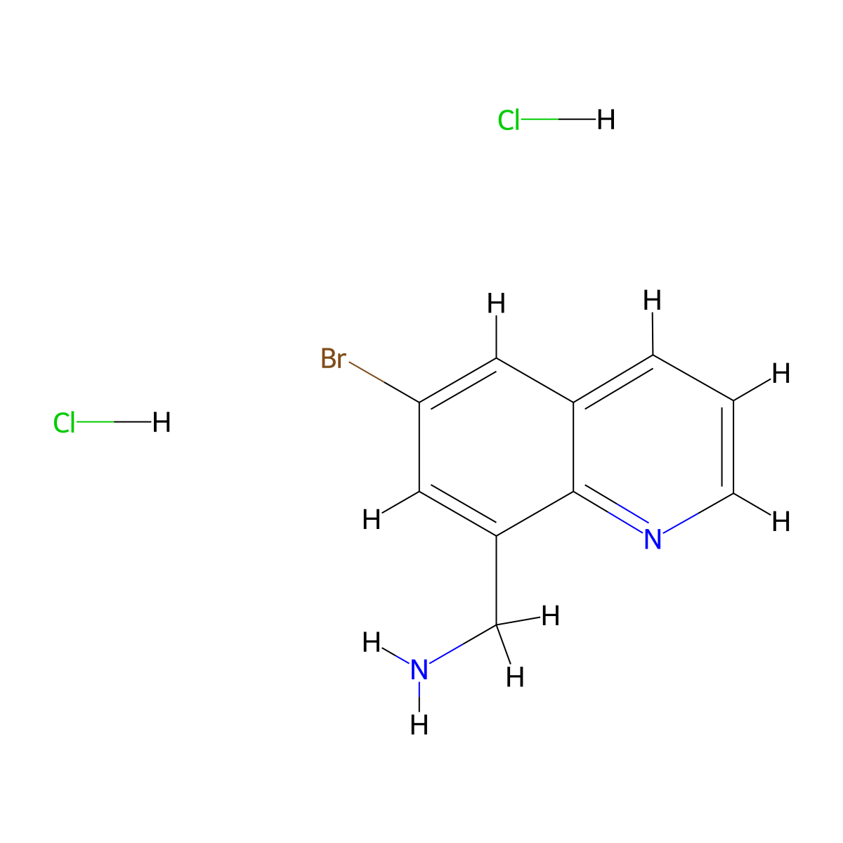(6-Bromoquinolin-8-yl)methanamine dihydrochloride molecular structure, CAS 2305255-92-7