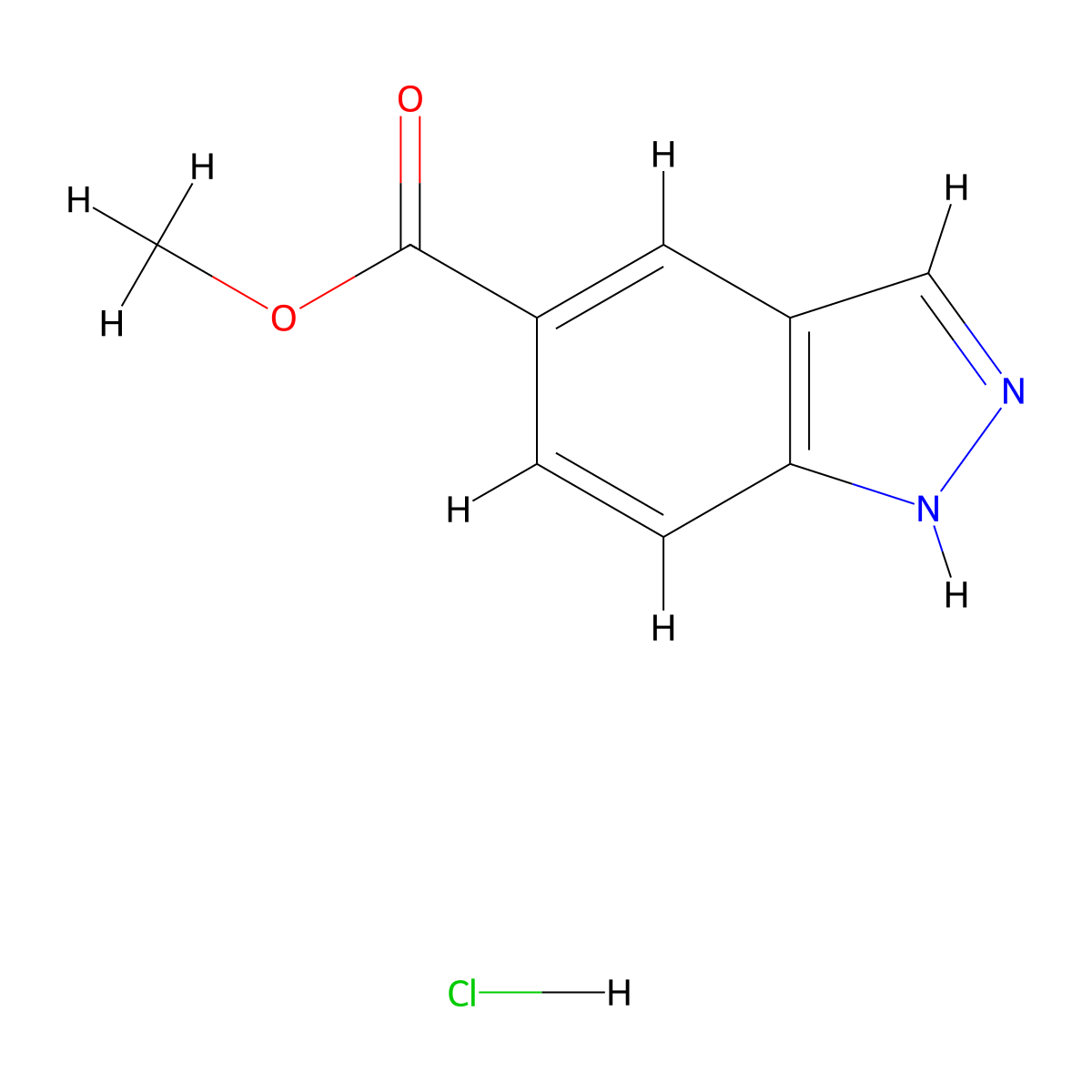methyl 1H-indazole-5-carboxylate hydrochloride molecular structure, CAS 2305255-94-9