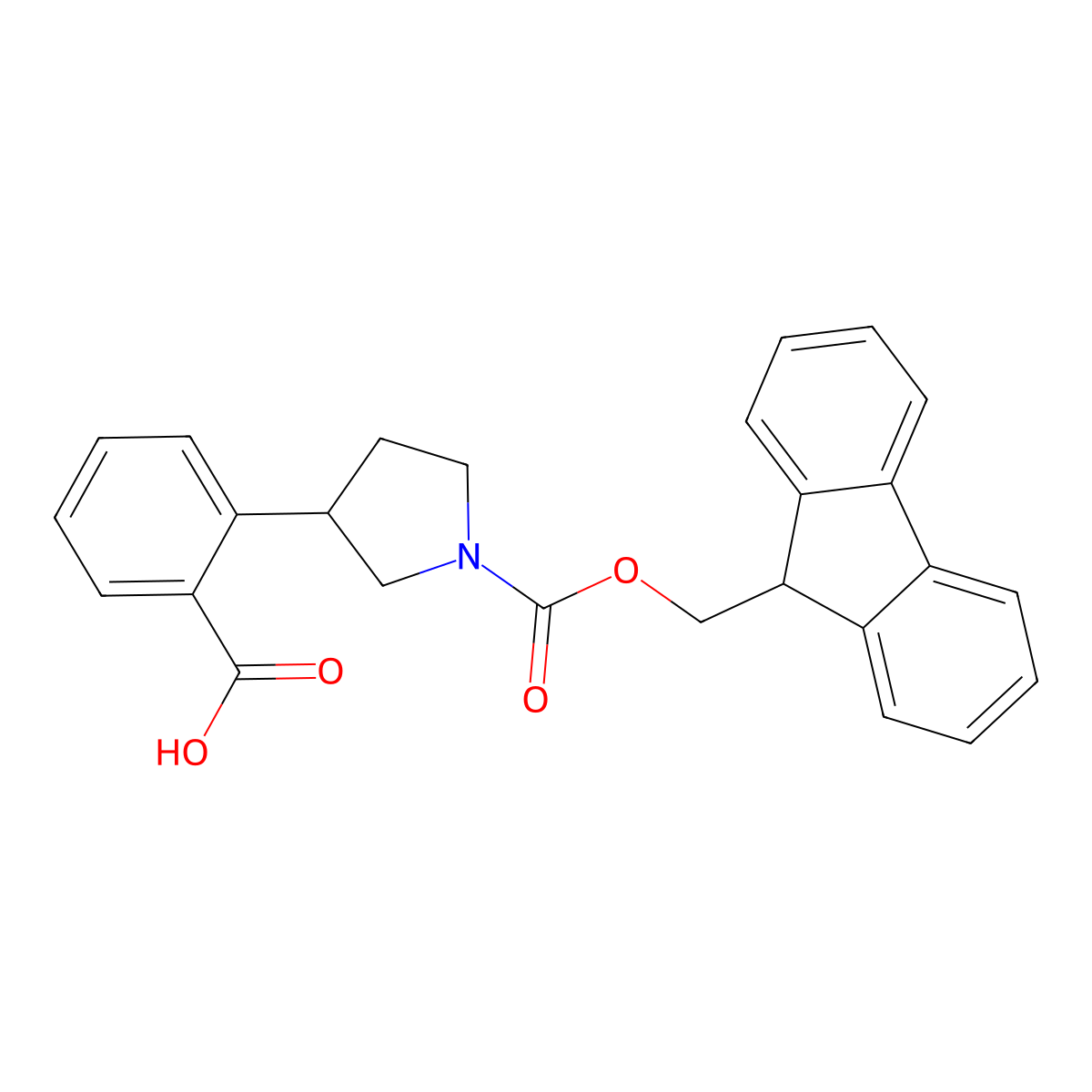 2-(1-{[(9H-fluoren-9-yl)methoxy]carbonyl}pyrrolidin-3-yl)benzoicacid molecular structure, CAS 2305255-95-0