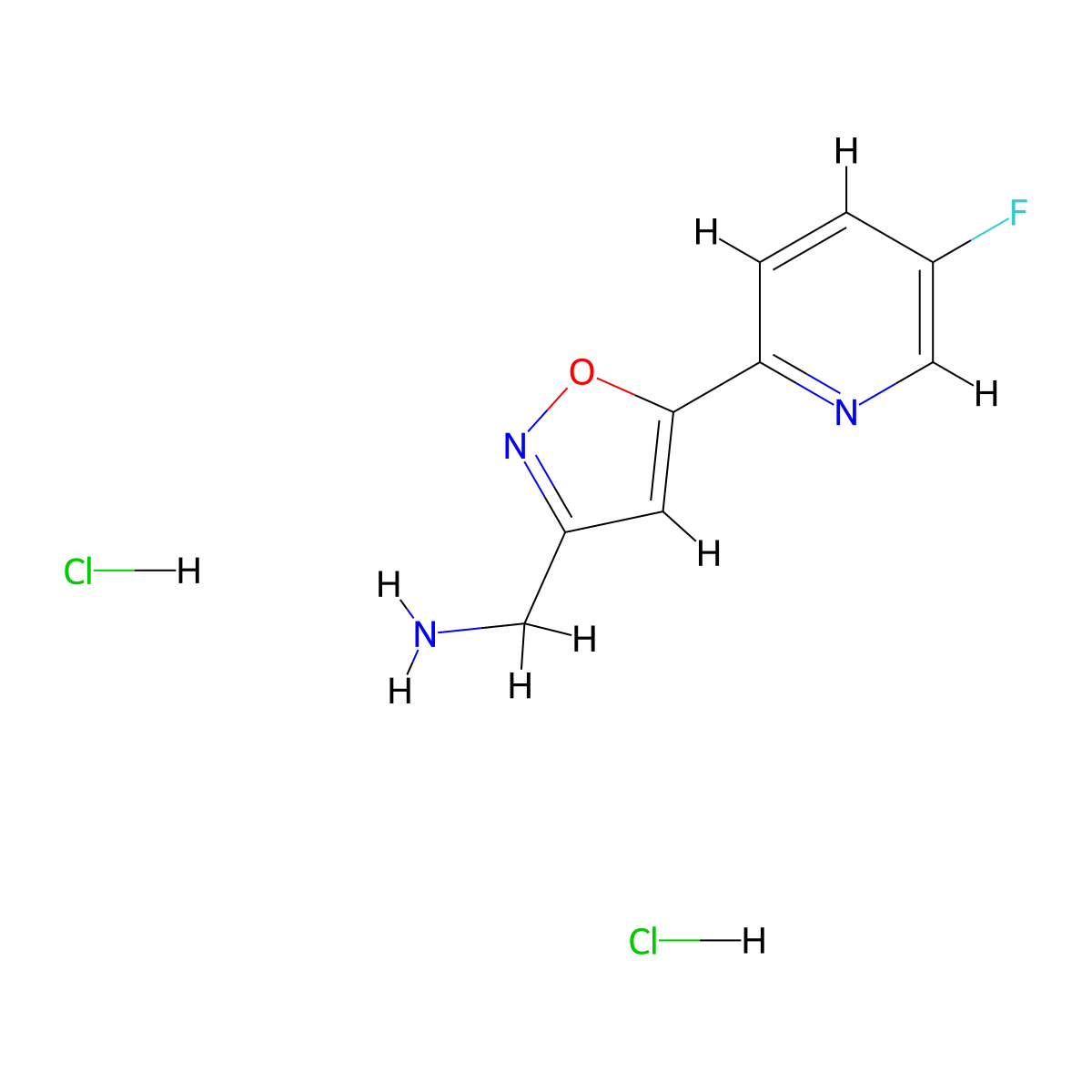 [5-(5-Fluoropyridin-2-yl)-1,2-oxazol-3-yl]methanaminedihydrochloride molecular structure, CAS 2305261-17-8
