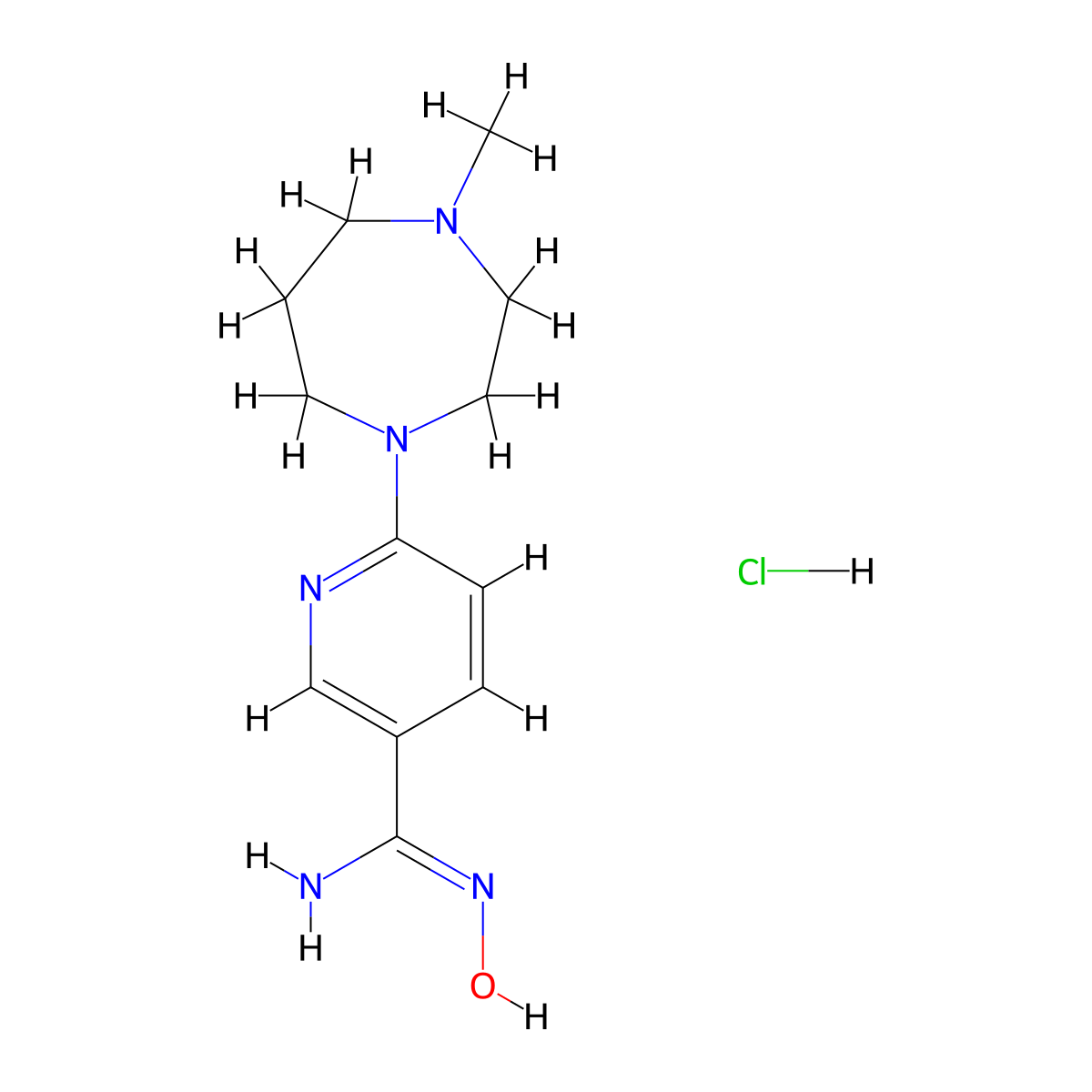 N'-hydroxy-6-(4-methyl-1,4-diazepan-1-yl)pyridine-3-carboximidamidehydrochloride molecular structure, CAS 2305263-71-0