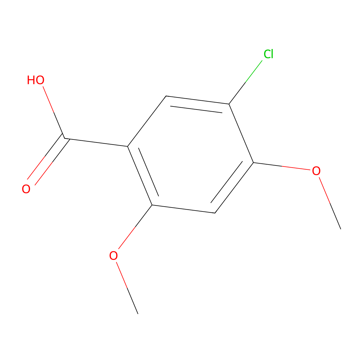 5-Chloro-2,4-dimethoxybenzoic acid molecular structure, CAS 23053-81-8