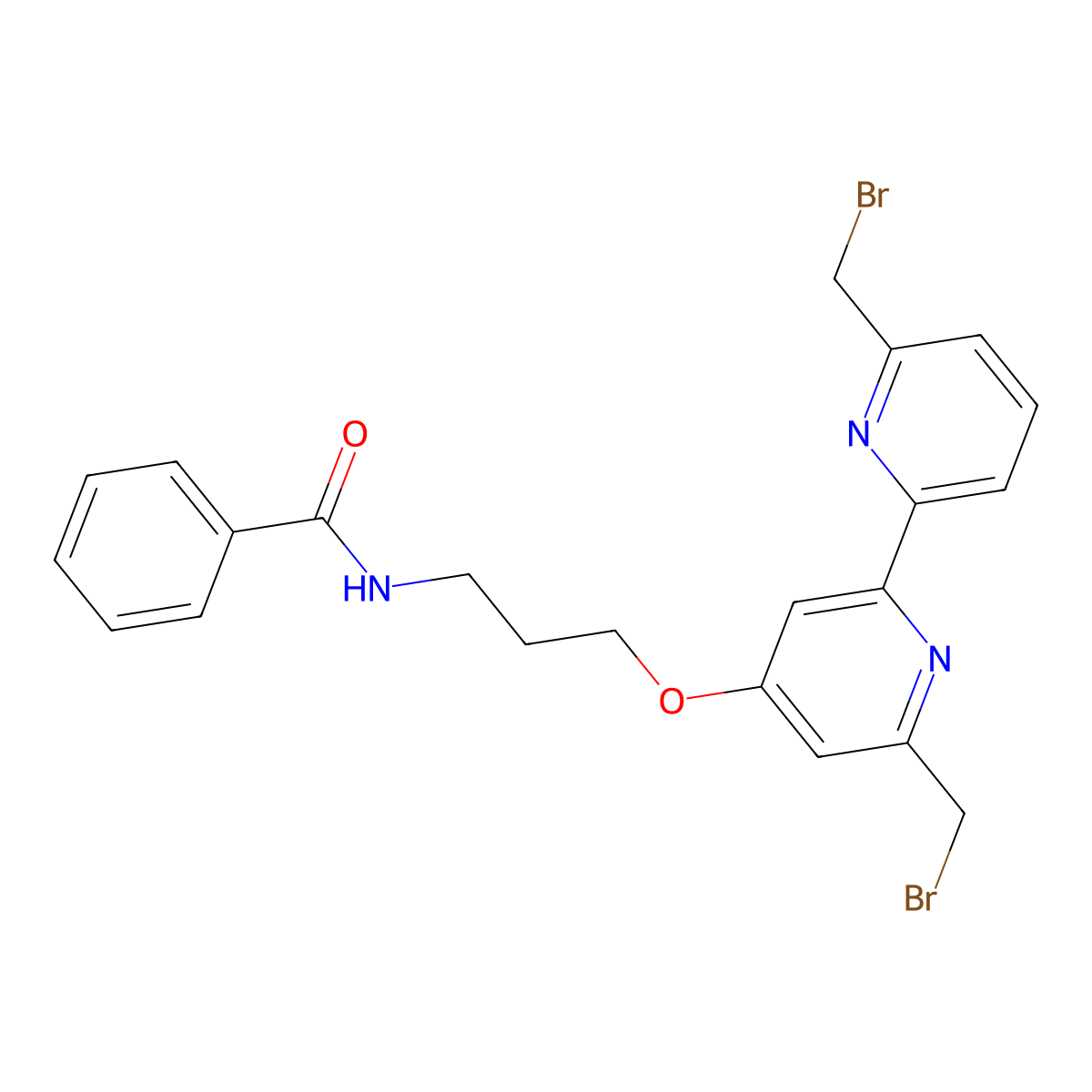 N-[3-[[6,6'-Bis(bromomethyl)[2,2'-bipyridin]-4-yl]oxy]propyl]benzamide molecular structure, CAS 2305314-35-4