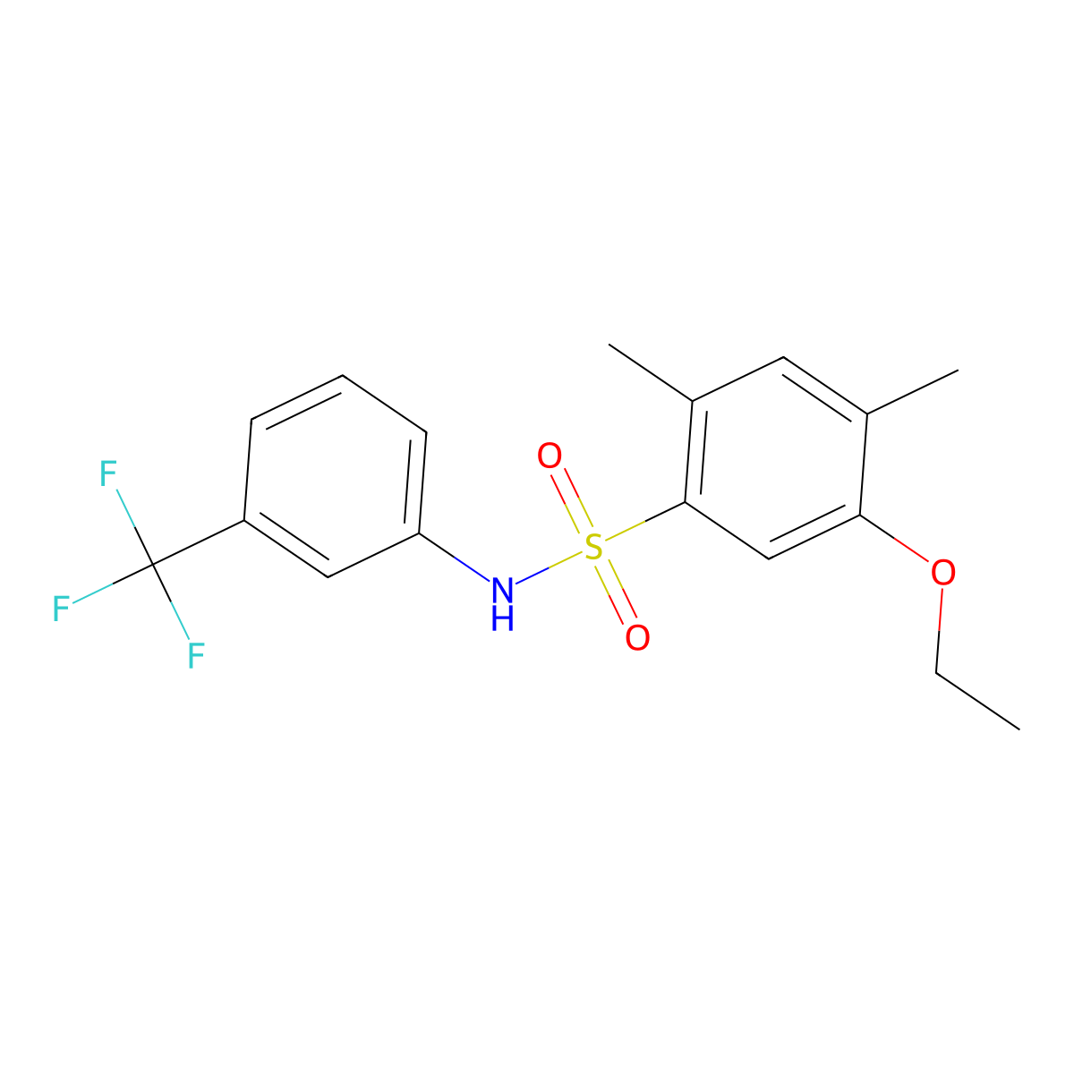 5-ethoxy-2,4-dimethyl-N-[3-(trifluoromethyl)phenyl]benzene-1-sulfonamide molecular structure, CAS 2305320-97-0